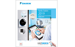 Portada del catálogo tarifa Daikin 2019