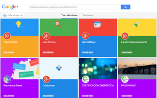 Paneles de colecciones de Google + 