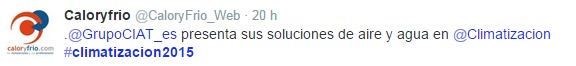 Tweet de Ciat en Climatización