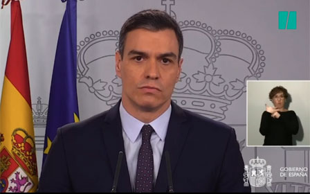 Pedro Sanchez durante la presentación de medidas económicas