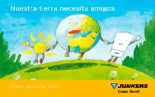 Imagen de una publicidad de Junkers: Nuestra tierra necesita amigos