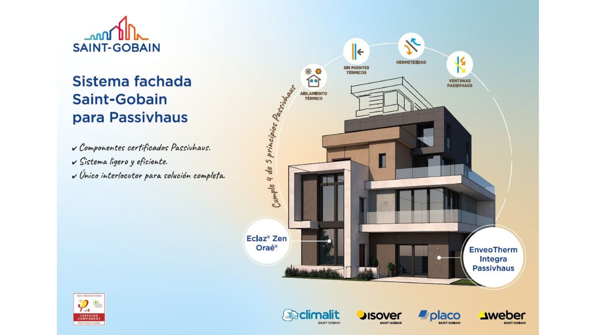 Fachada ligera Saint-Gobain ENVEOTHERM Integra Passivhaus sistema completo