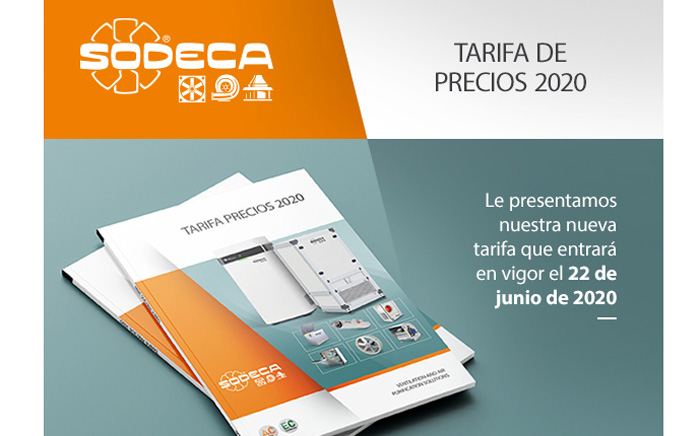 Tarifa precios Sodeca 2020