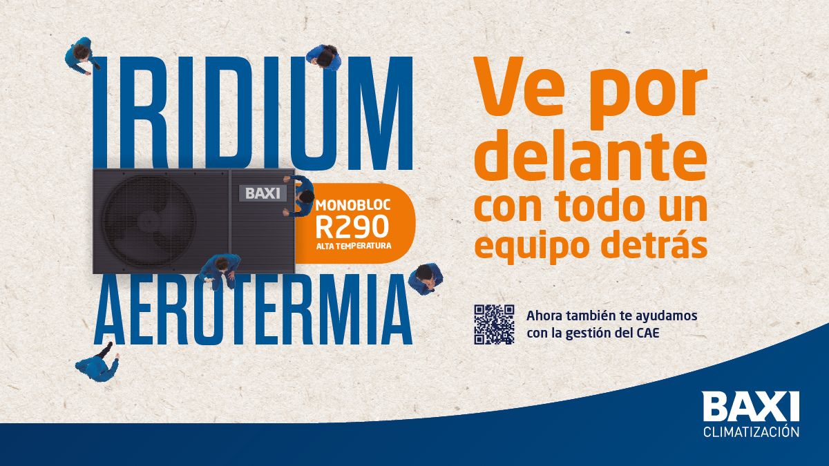 BAXI Iridium aerotermia monobloc R290 compacta silenciosa 6 zonas UIMB