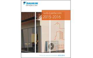 Portada de la tarifa calefacción de daikin 2015-2016