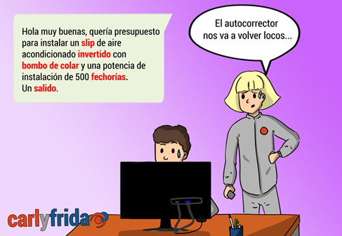 Viñeta Carl y Frida presupuestos autocorrector