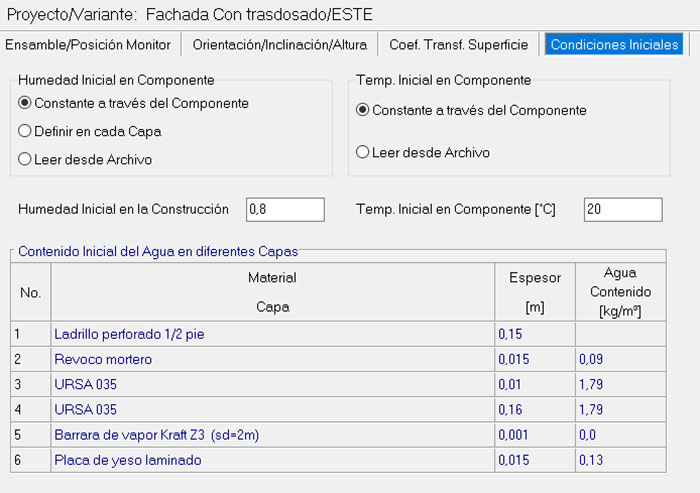 Condiciones interiores