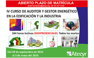 Atecyr convoca el IV curso de auditor energético