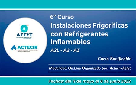 6 ºCurso de Instalaciones Frigoríficas con Refrigerantes Inflamables