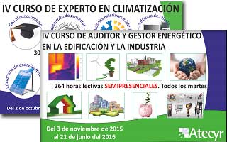 Atecyr convocatoria cuarta edición cursos: Experto en Climatización y Auditor y Gestor Energético en la Edificación y la Industria 