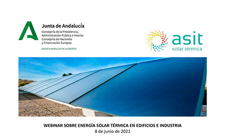 La Agencia Andaluza de la Energía y la Asociación Solar de la Industria Térmica organizan esta jornada de formación con el objetivo de difundir el uso de la tecnología solar térmica y su viabilidad en el sector residencial e industrial