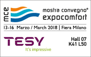 Tesy en la Mostra Convegno Expocomfort de Milán Hall 07 Stand K41 L50