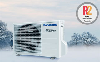 Unidad exterior de aire acondicionado Panasonic con compresor