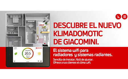 Descubre Giacomini Klimadomotic, el sistema de domótica vía wifi que permite la gestión de la climatización de hogares desde cualquier teléfono móvil. 