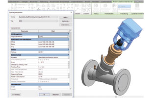 Datos BIM de una válvula de regulación “Cocon QFC” con actuador