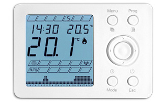 Cronotermostato digital programable de Genebre con pantalla de led azul