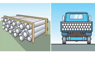 Transporte de tuberías plásticas 