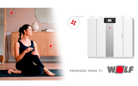 Ventilación mecánica controlada con recuperador de calor WOLF CWL-2