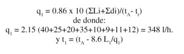 fórmula caudal total