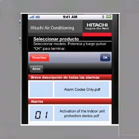 captura de una nueva aplicación móvil para servicios técnicos de Hitachi