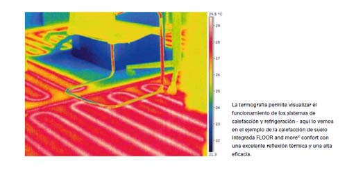 mapa termográfico de un suelo radiante