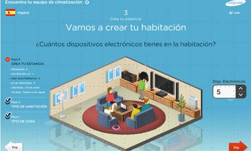 Aplicación de Samsung - comparador de climatización para el usuario